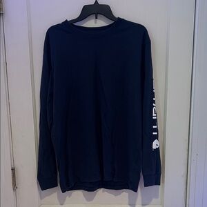 Mens M Carhartt Navy Long Sleeve Shirt with White Logo